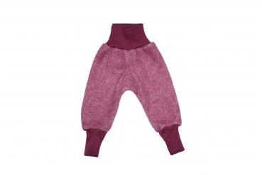 Cosilana Fleece-Hose aus Wolle/Baumwolle WEINROT-MELANGE